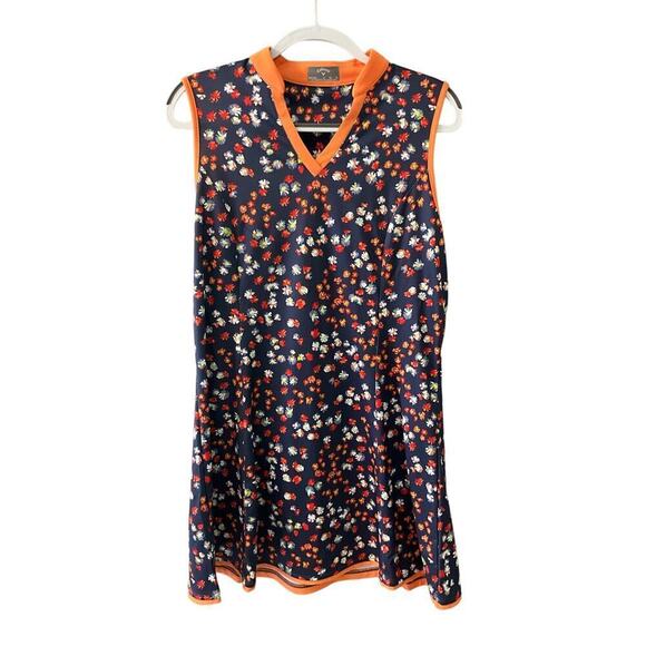 Callaway A-Line Dress Womens XL Golf  Floral 100% Polyester V-Neck Pullover - Picture 1 of 7
